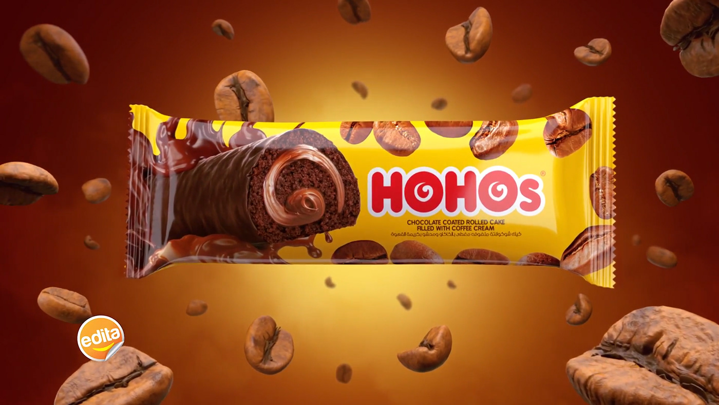 3D ads Advertising  CGI chocolate Edita Food  HOHOS realistic Render