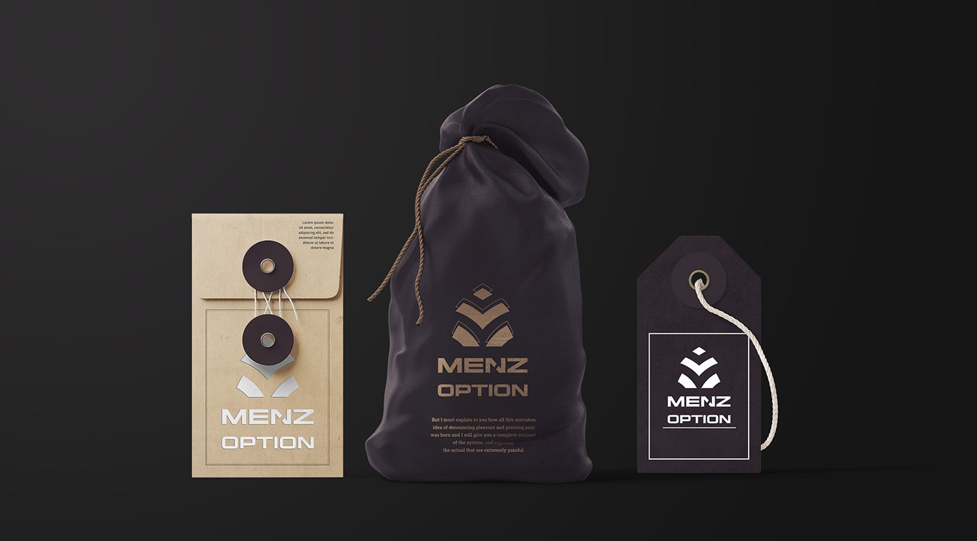 menz option brand identity design.