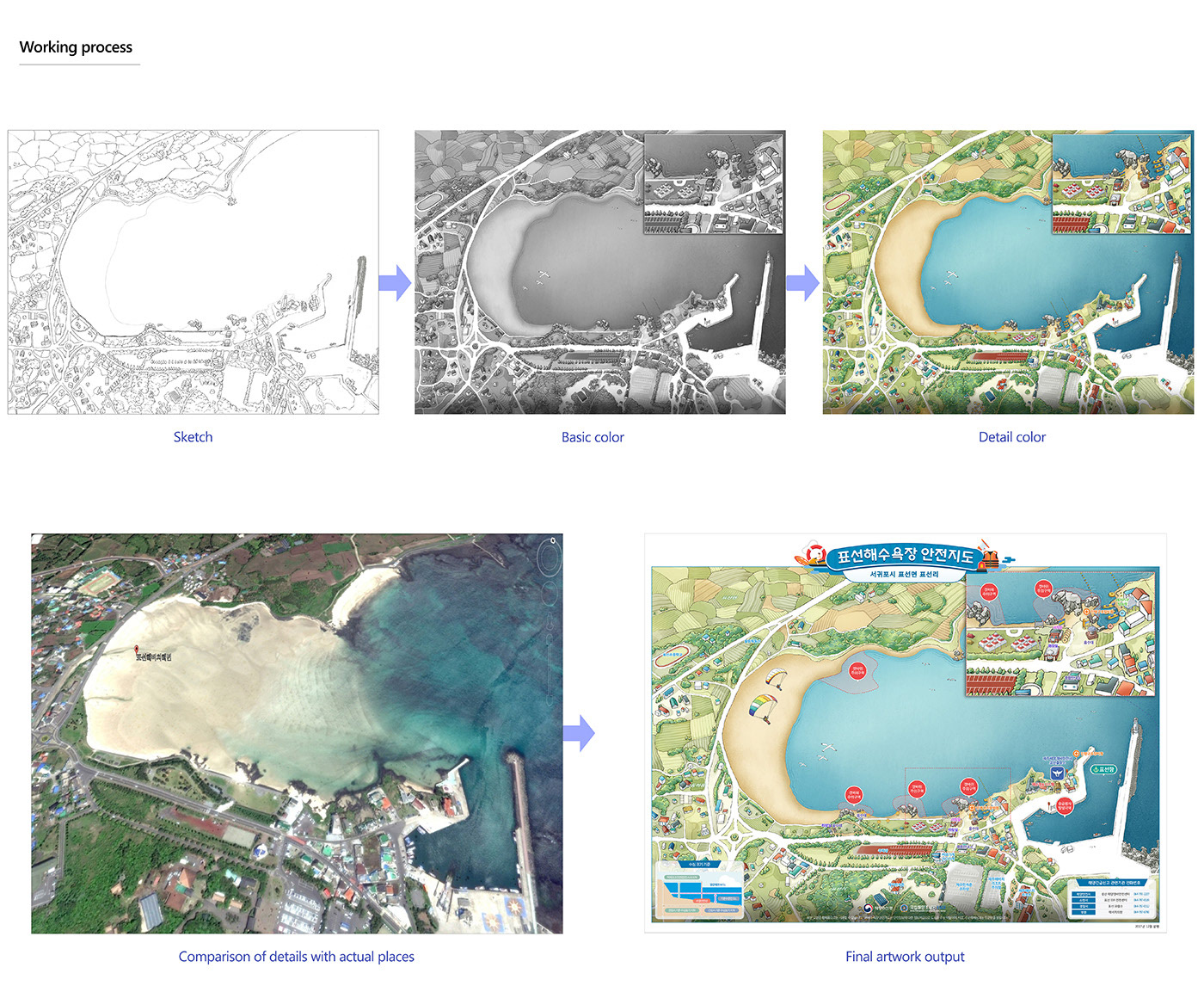 artist beach ILLUSTRATION  Island JEJUDO kazepark Korea map safety southkorea