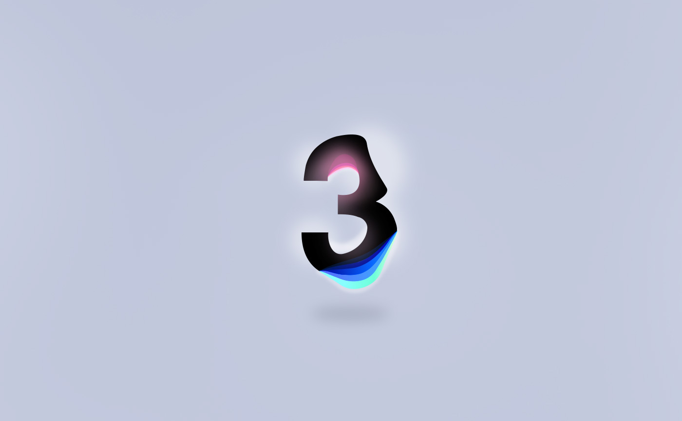 numbers font color gradient blue pink shine Liquid modern adobe illustrator layers distortion adobe vector