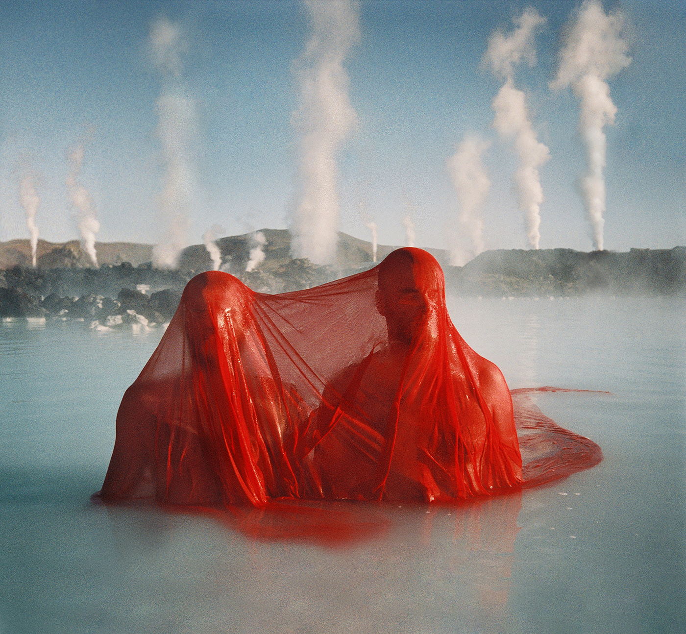 red human Island iceland factory dream conceptual death life water