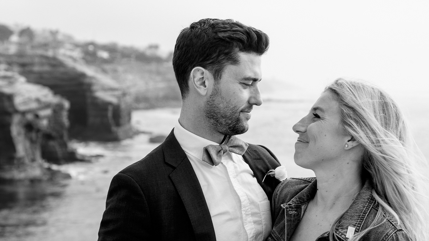 couple married Newlyweds Love Ocean lifestyle happy beach kiss