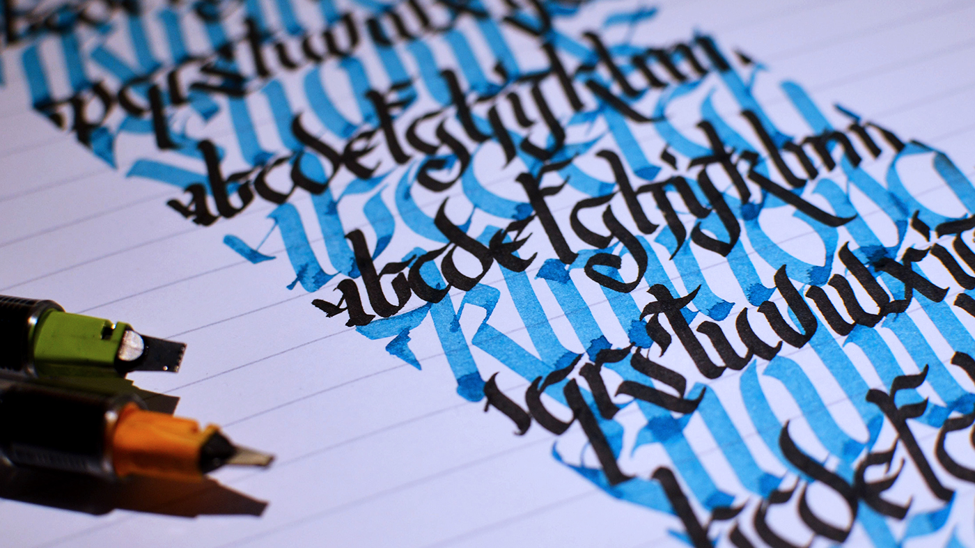 lettering moderncalligraphy gothic Blackletter letter Calligrax Calligram
