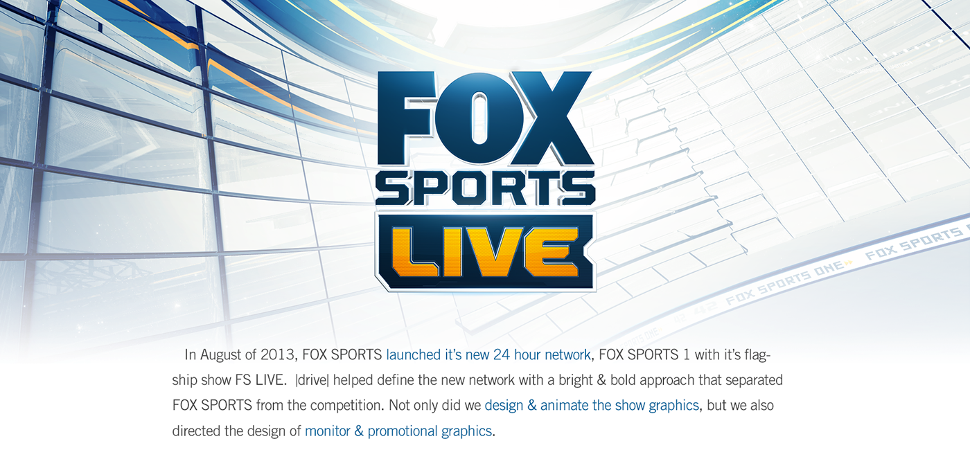 graphic design  motion design Fox Sports sports sports graphics drive studio design graphic motiongraphic