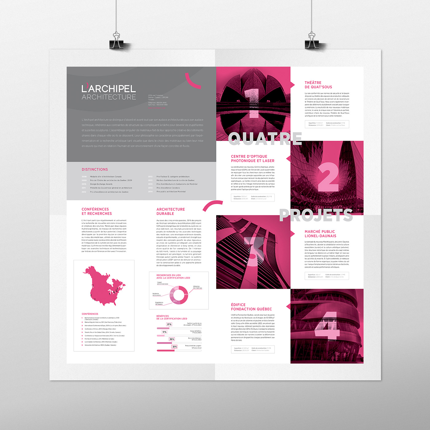 Archipel pink yellow design Firme architecture logo Web identité visuelle site web affiche poster