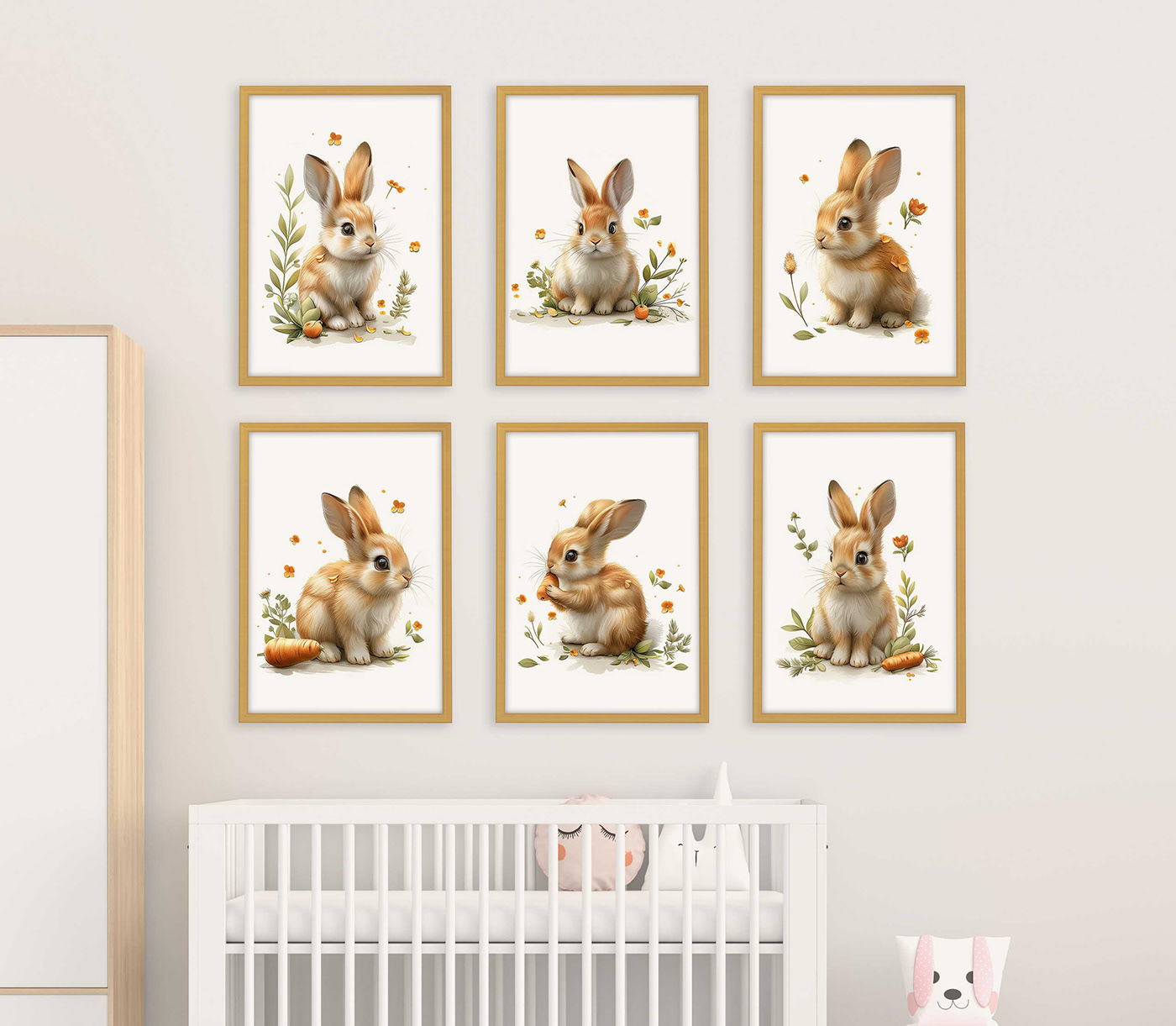 rabbit ILLUSTRATION  Digital Art  artwork digital illustration bunny Easter bunnies Drawing  wall art