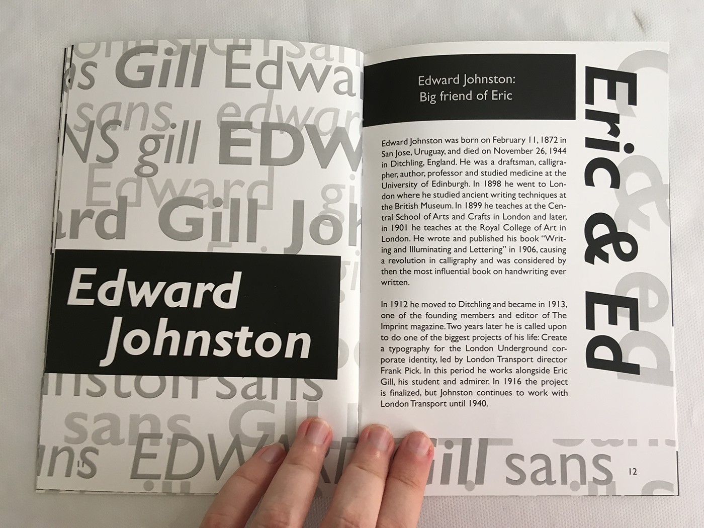 tipografia Gill Sans Livreto editorial UEMG estudante universidade p&b grayscale design
