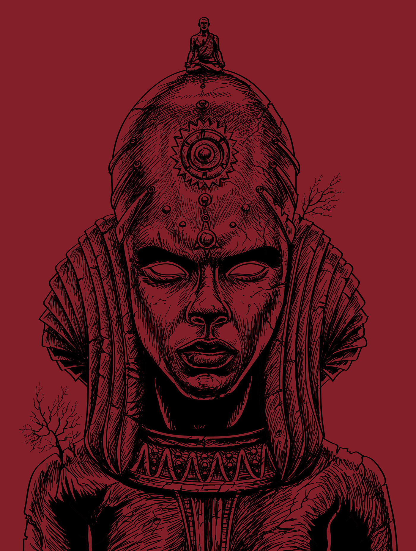 Drawing  Digital Art  artwork digital illustration concept art Character design  fantasy horror goddess deity