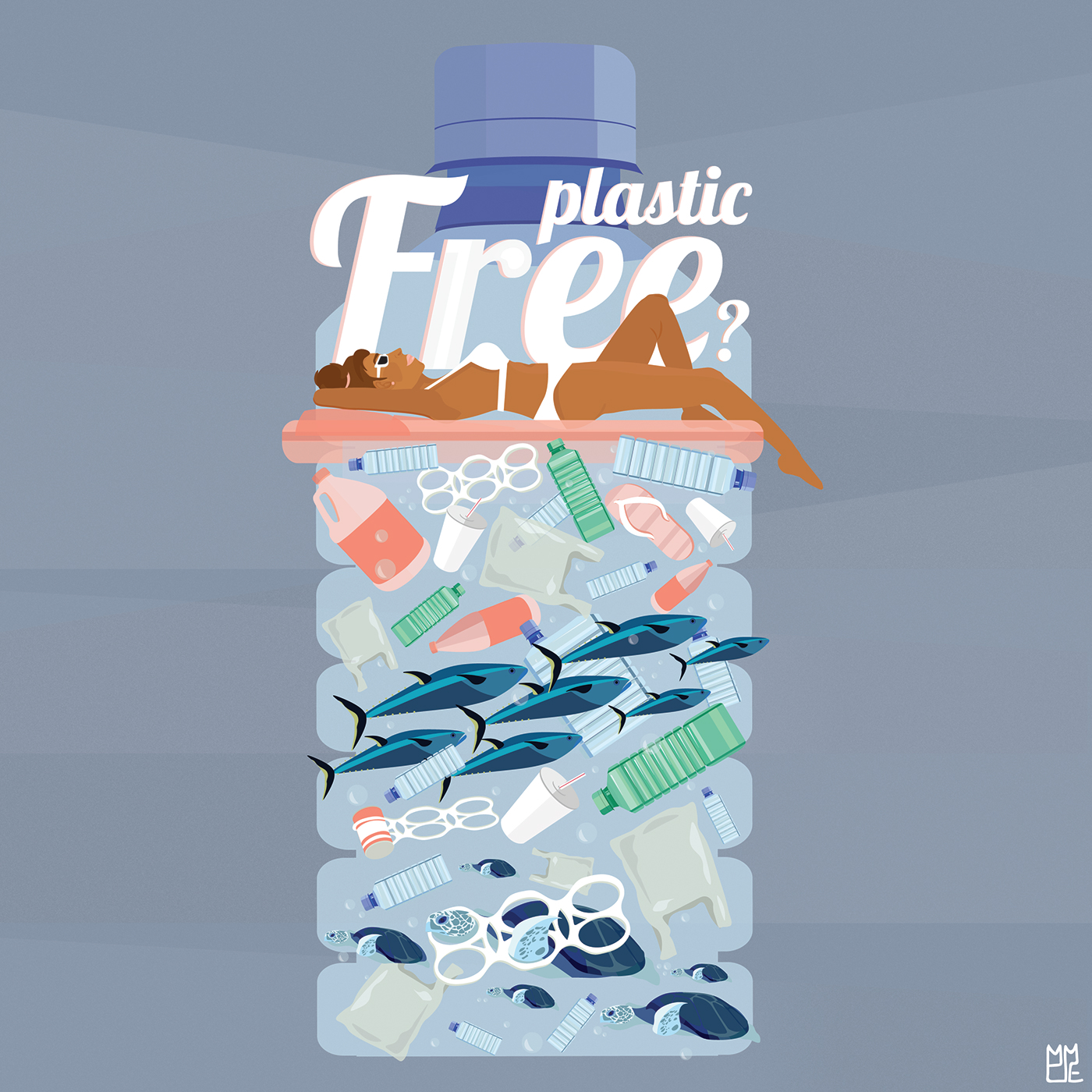 ILLUSTRATION  vector plastic animals environmental pollution pesticides Pastels Ocean planet