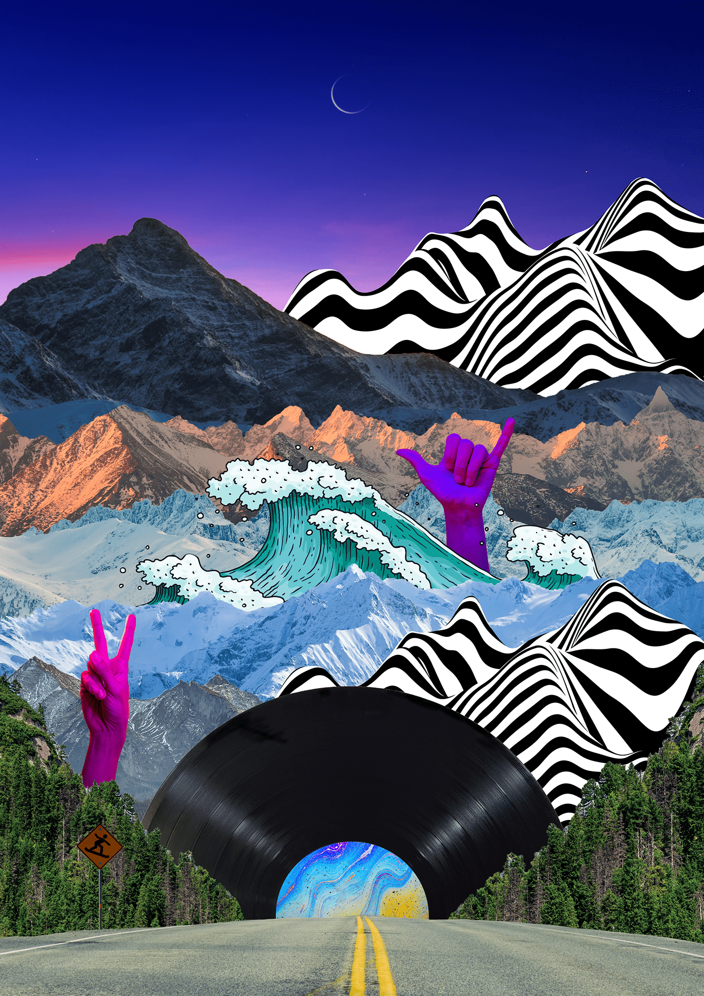 AdobeStock collage effect inspiration mountains music Nature snowboard tatry vinyl