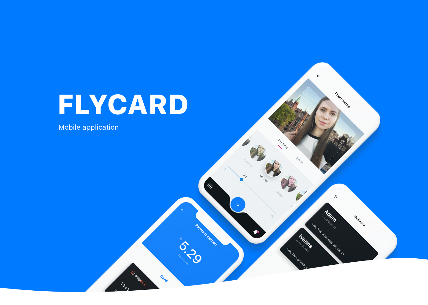 ux app postcard ios android wireframe clean application delivery
