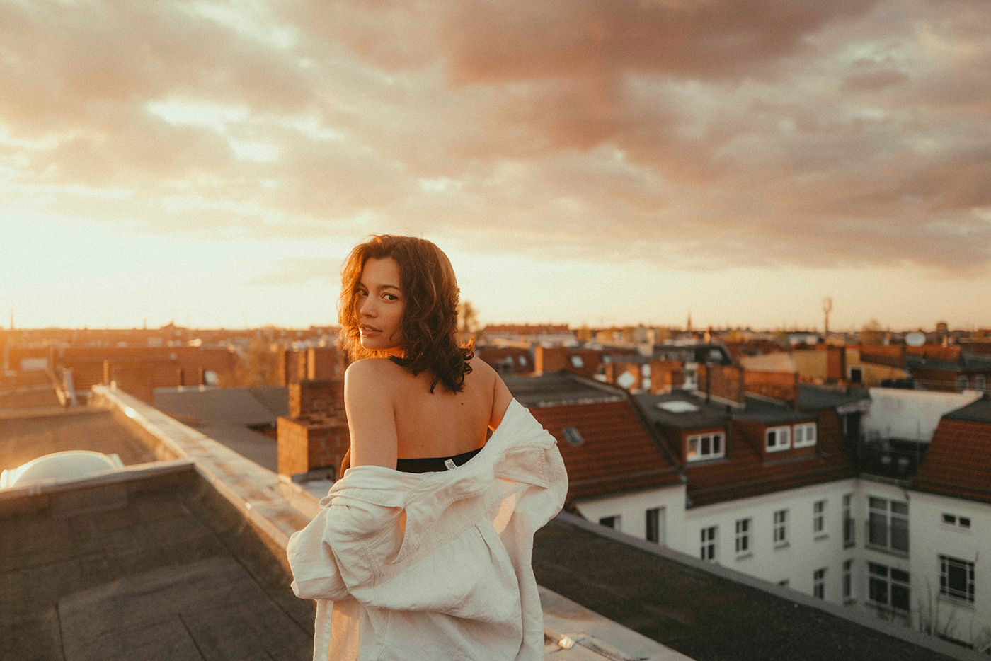 rooftop sunset model Photography  portrait lightroom photoshoot berlin city street photography