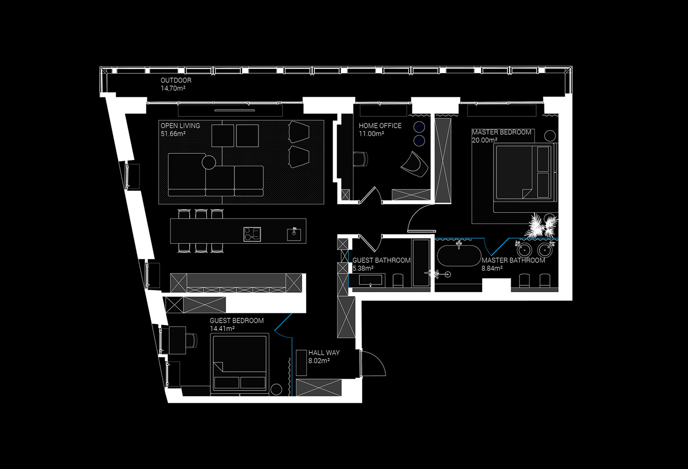 apartment black black and white concrete interior design  Minimalism modern monochrome wood