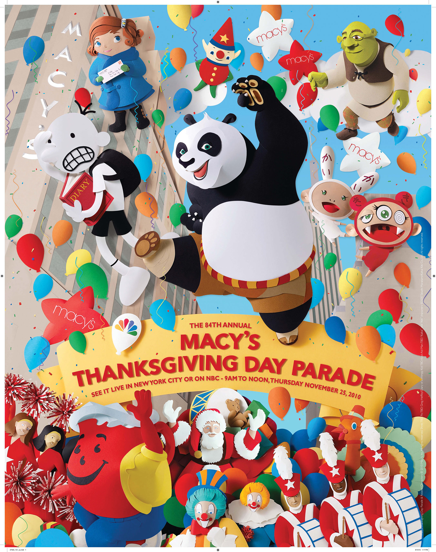 paper  paper sculpture  paper art  papercraft  paper cut  3d  3d paper  paper engineering  origami  Macy's Thanksgiving Macy's  thanksgiving  Kung Fu Panda  kung-fu Panda   Wimpy Kid  shrek  new york  parade  celebration  display  atmosphere  scene  Gail Armstong