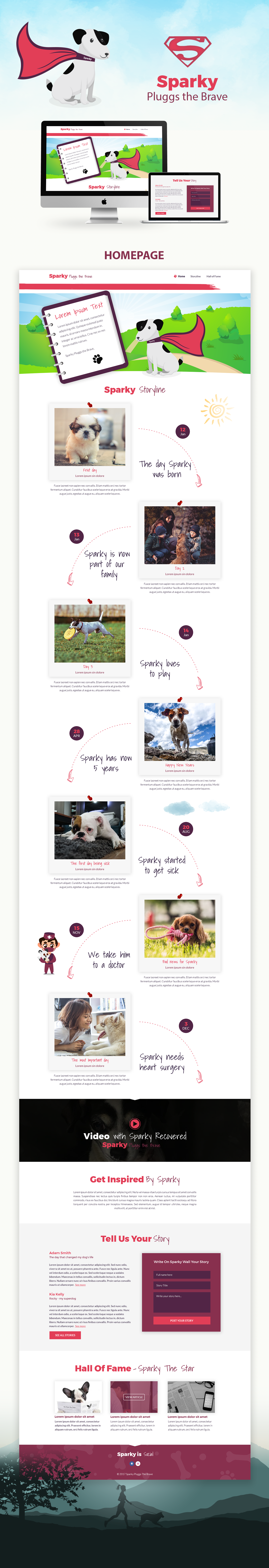 dog story dog website presentation website design Web Design 