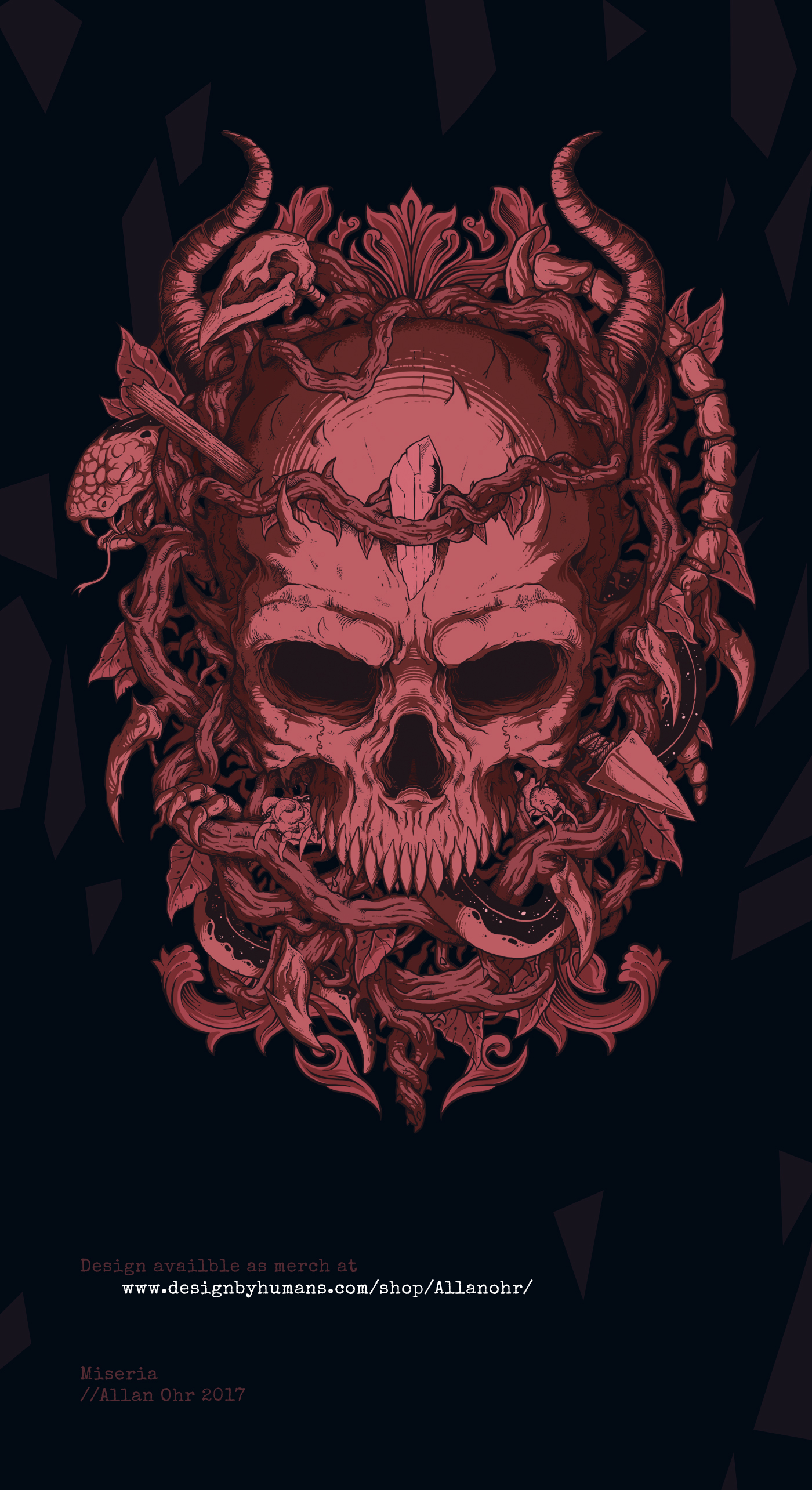 skull dark art ILLUSTRATION  design detail fantasy horror