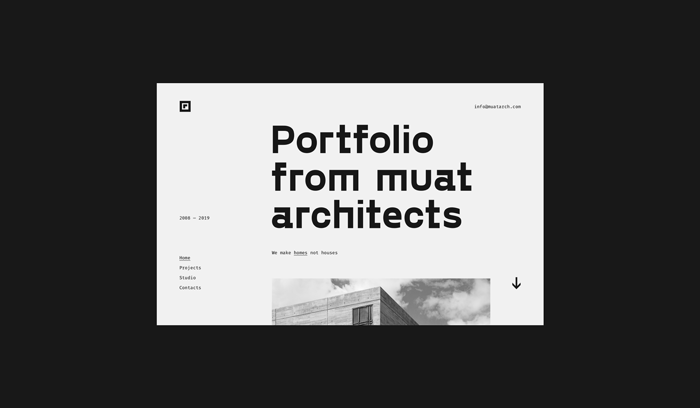 Minimalism architects poster branding  home black