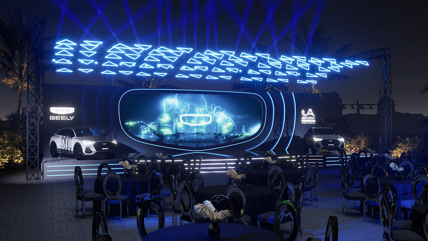 Geely car Event Events Event Design Stage STAGE DESIGN 3D Geely Auto Geely motors