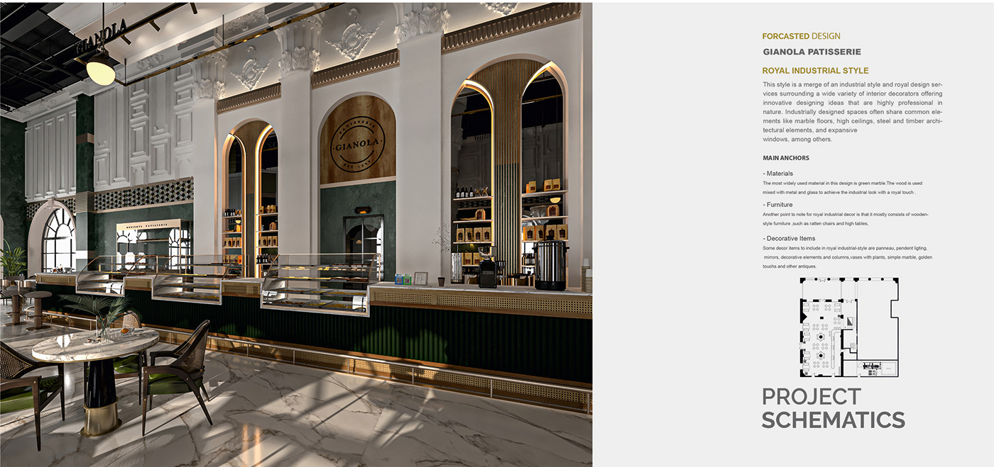design restaurant interior design  Food  3D architecture Render visualization 3ds max royal