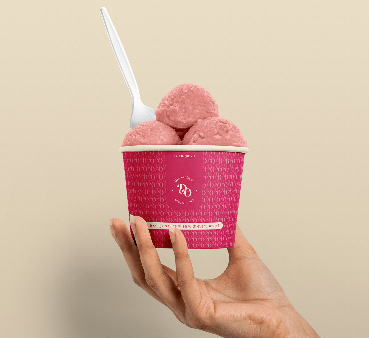 ice cream cup  for packaging  design for brand identitiy design for a Dessert brand.