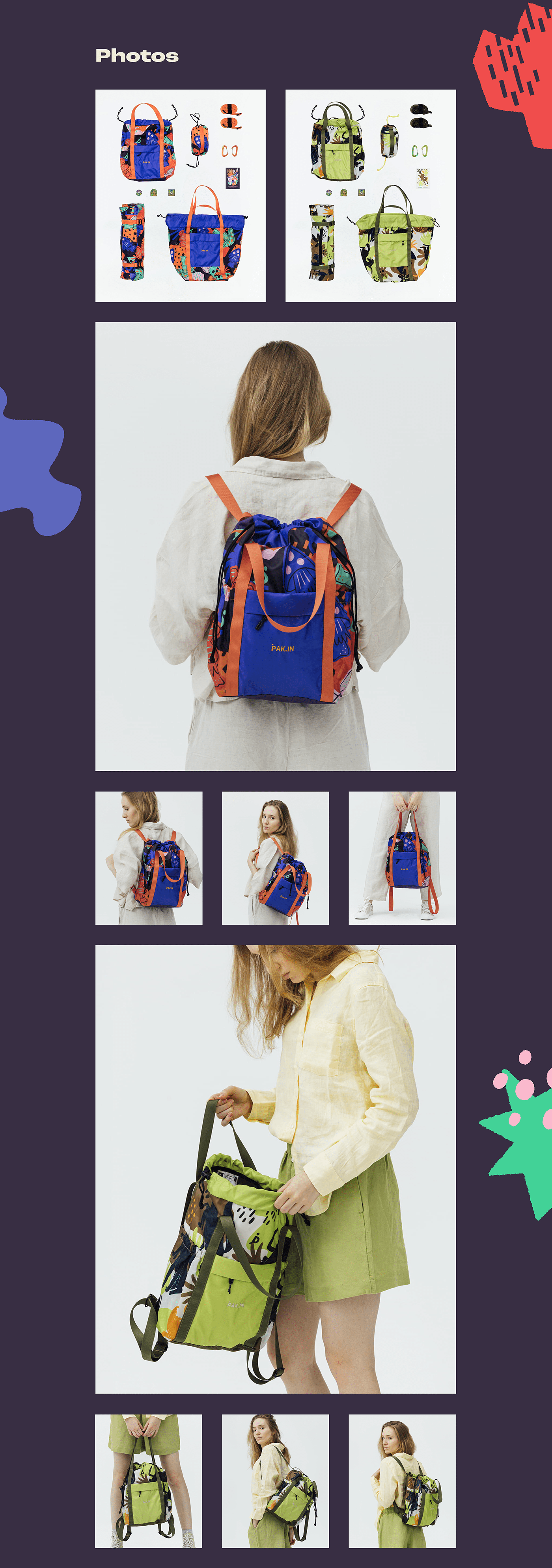 print design Fashion  backpack product design  colorful pattern fabric textile design  Surface Pattern