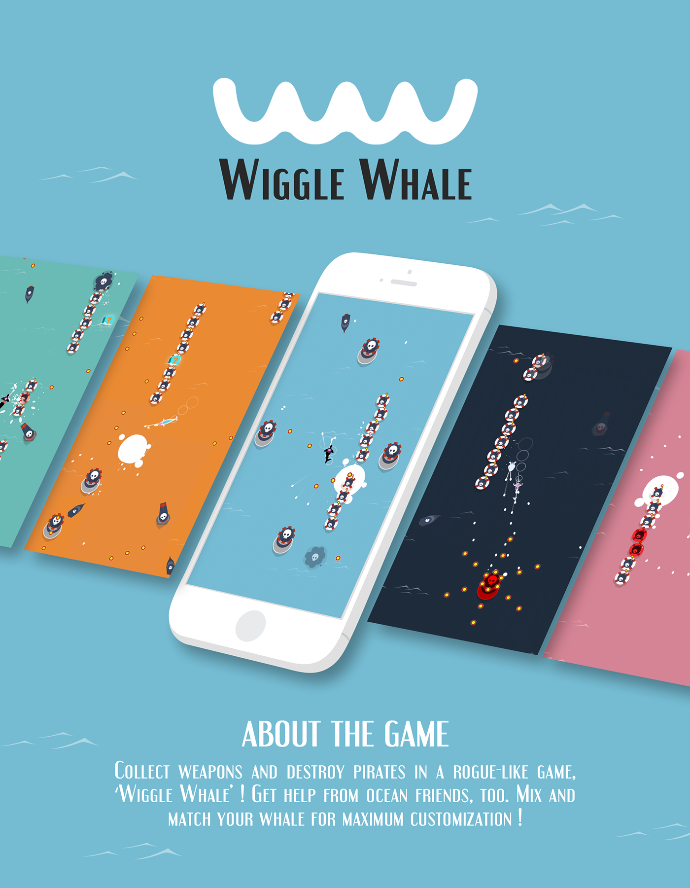 mobile game Game Art wiggle whale simple game game ui 2D FX