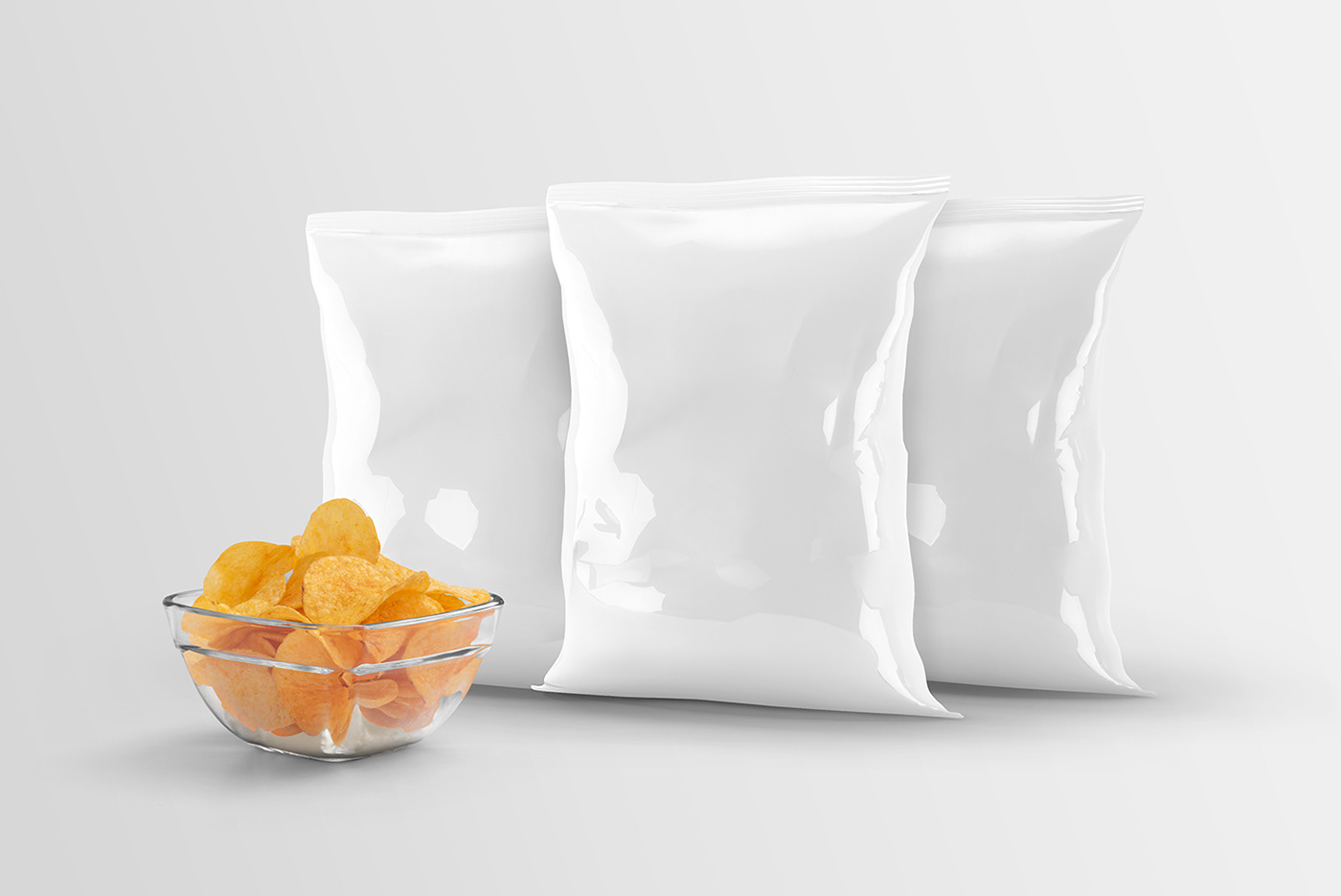 Free Chips Bag Packaging Mockup.