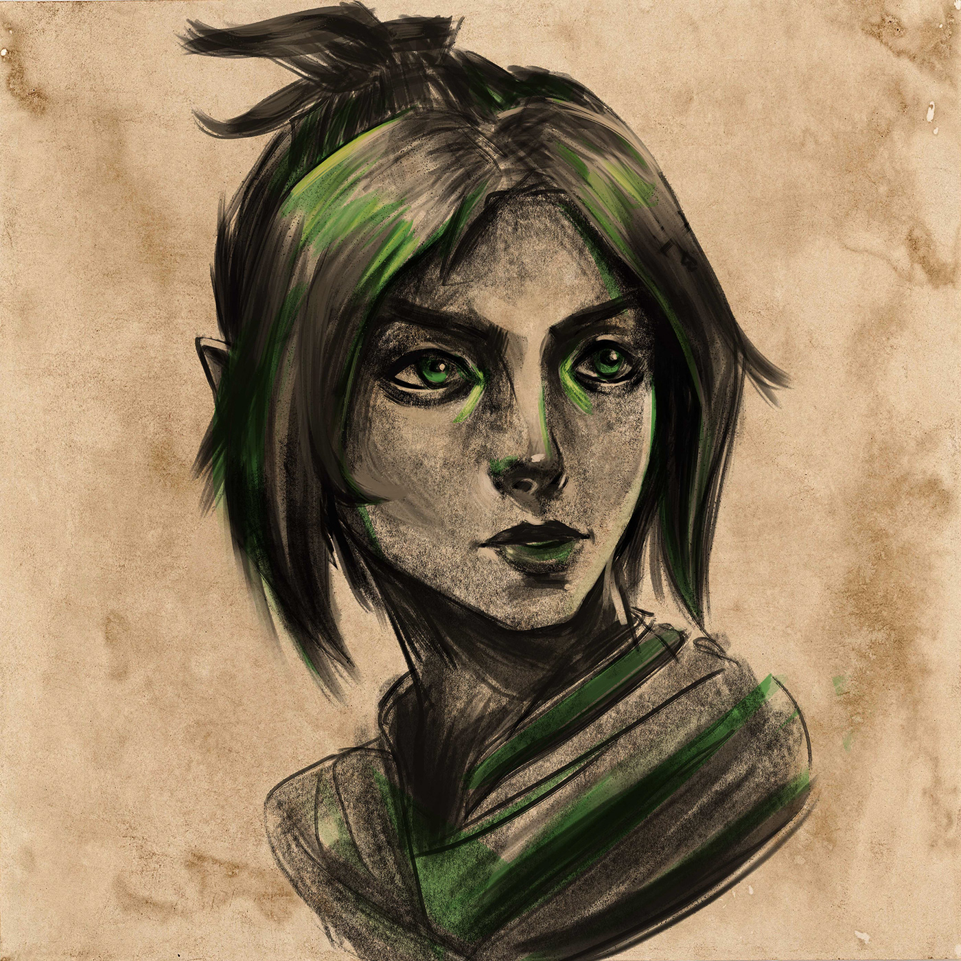 Character dnd elf minotaur NPC parchment portraits