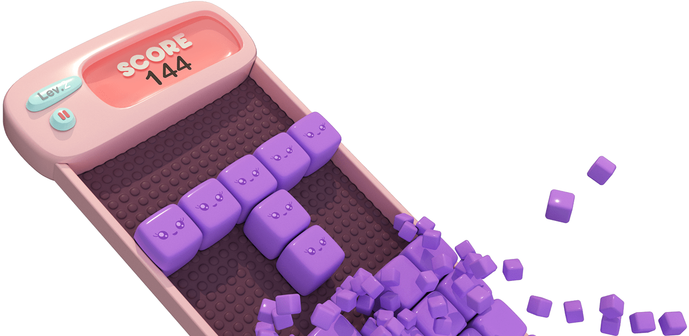 block Character concept design game mobil puzzle tetris UI