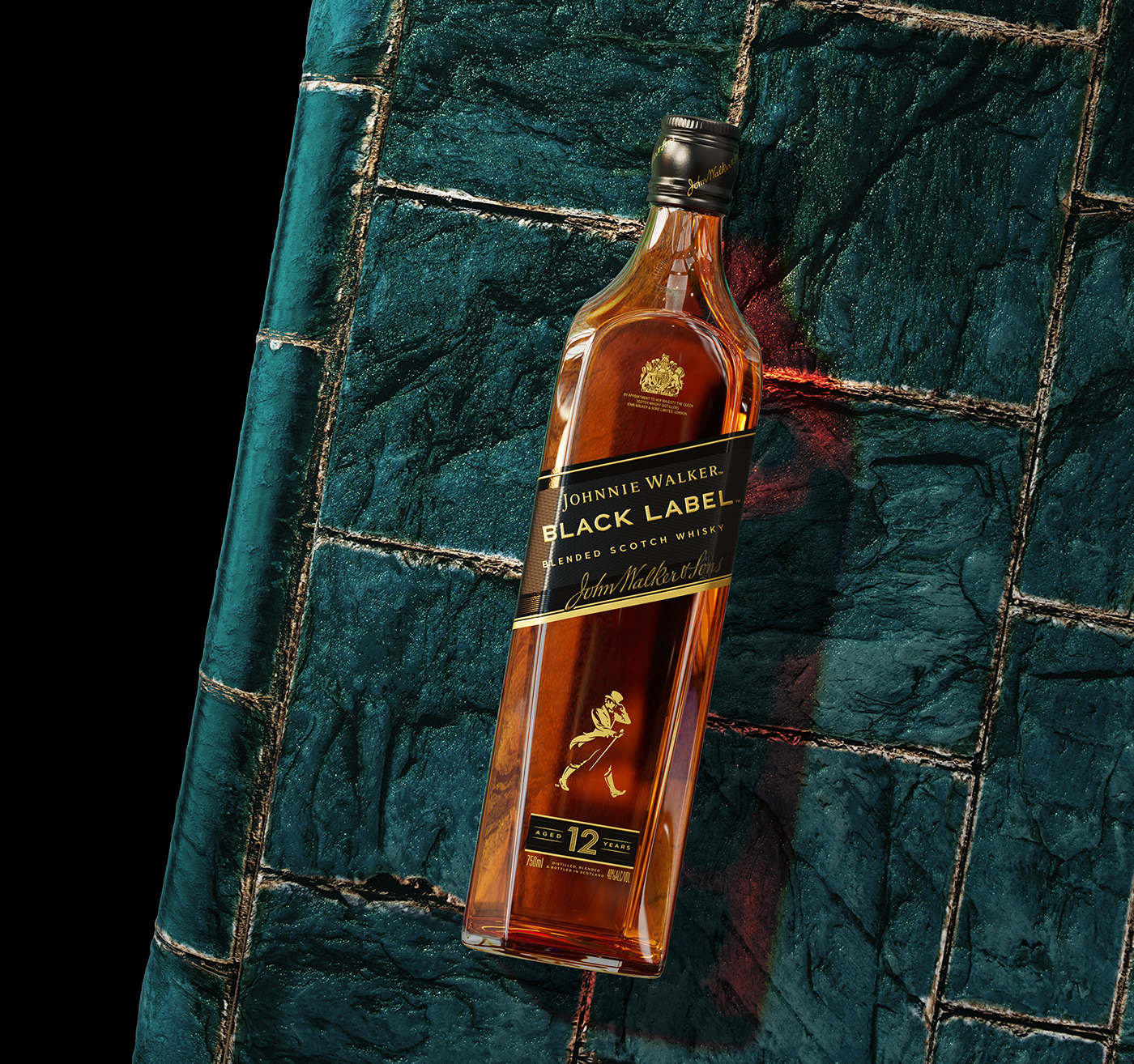 3D Advertising  bottle branding  diageo Johnnie Walker Spirits Whisky