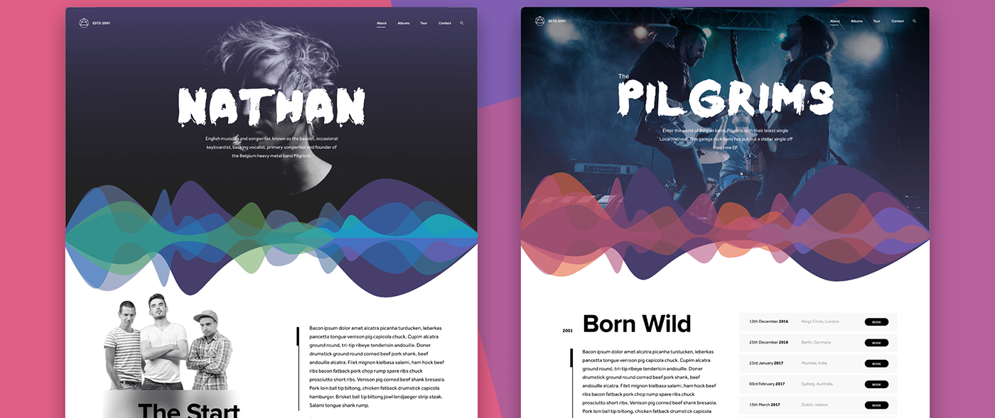 Adobe XD ux music bands apps Moible Web Prototyping