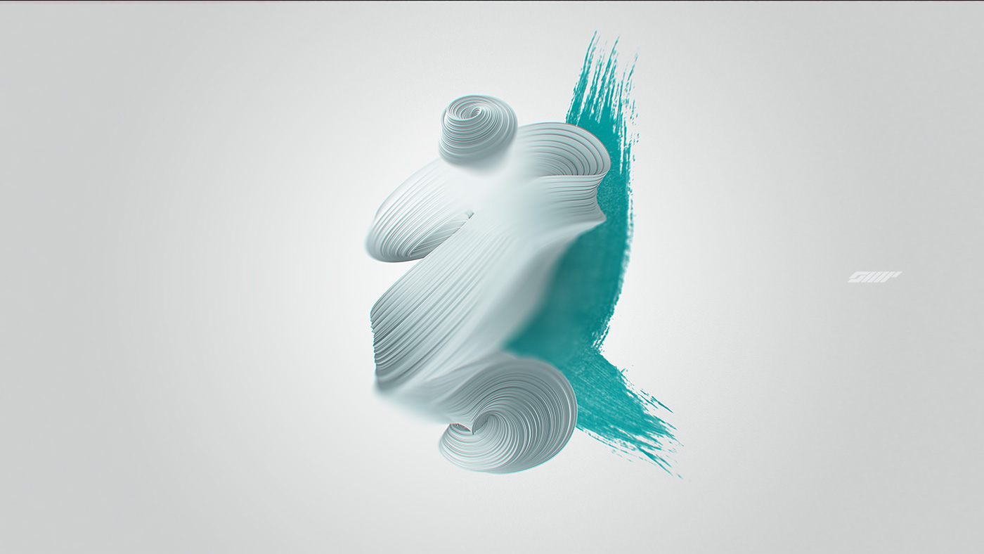 streamlines 3D abstract colors paint stroke White black colorfuk