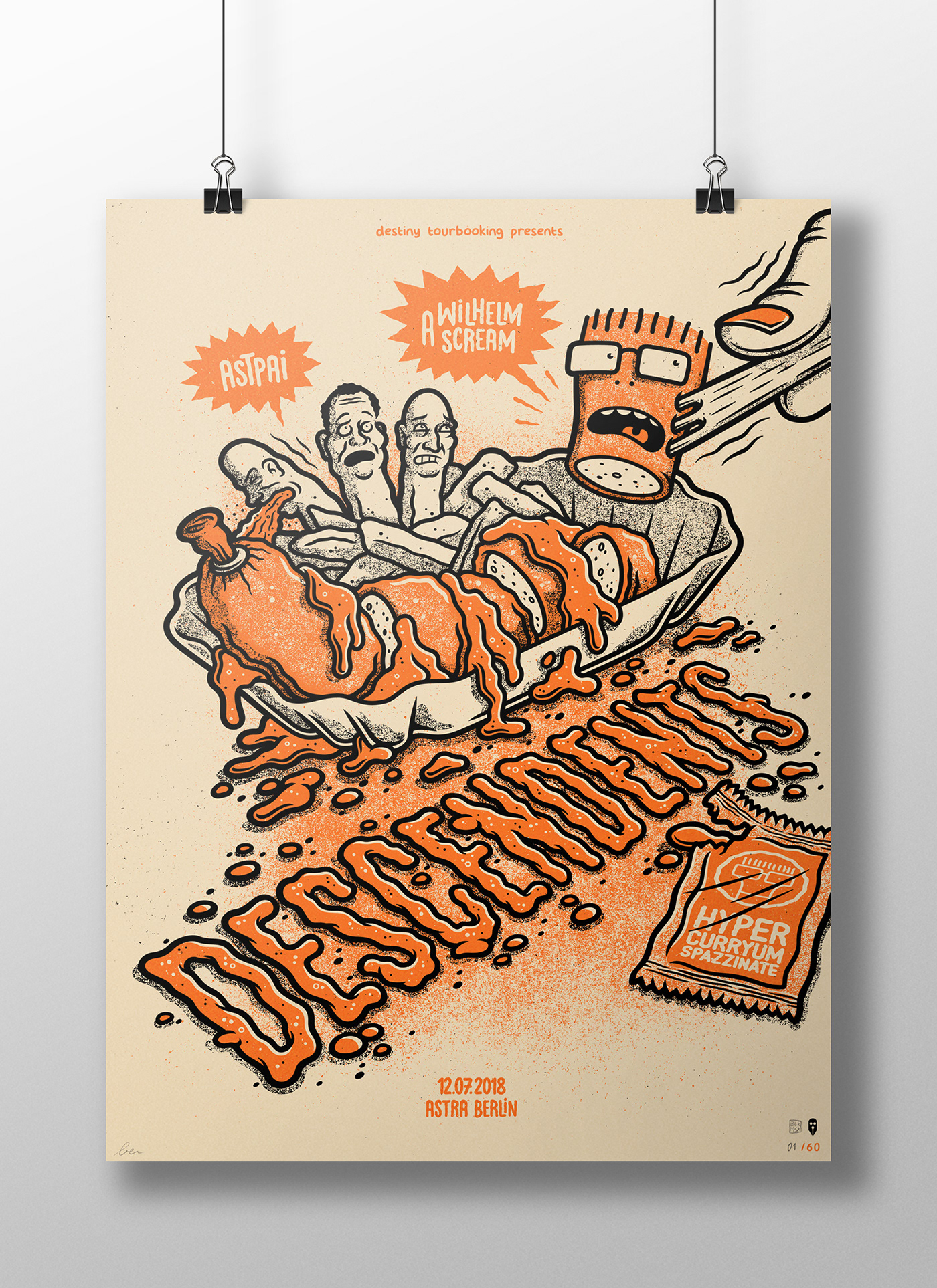 descendents gig poster concert screenprint DIY Printing french fries currywurst vectorart