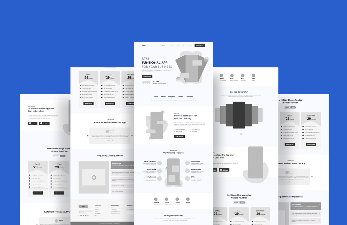 app design App Landing Page Figma landing page mobile app landing page Mondolsgraphic ui design UI/UX Web Website