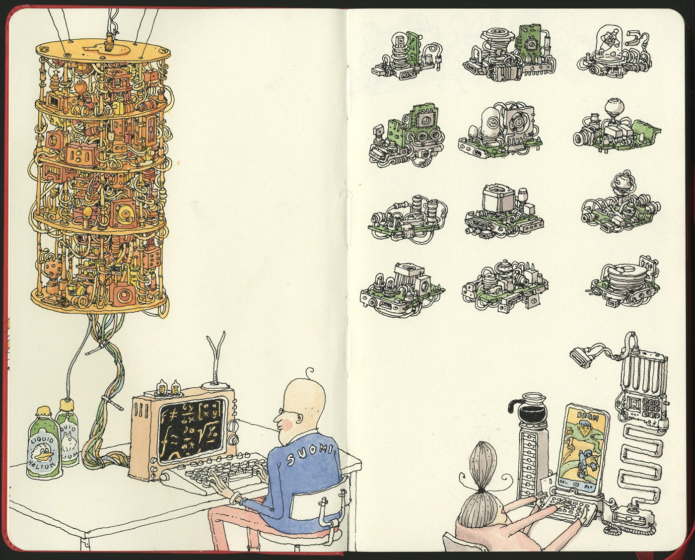 art drawings ILLUSTRATION  moleskine robots sketchbook