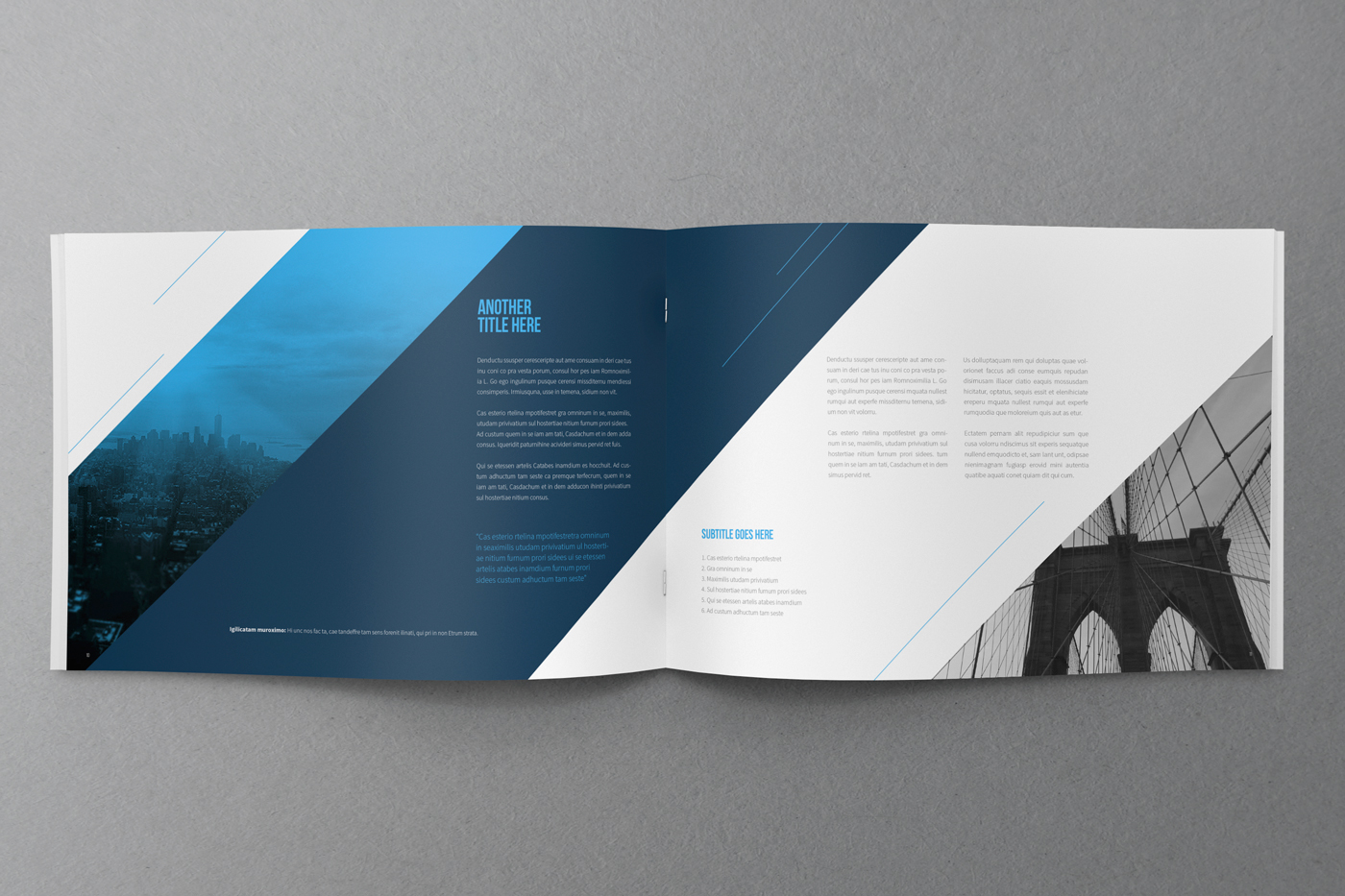 brochure print blue professional modern minimal template