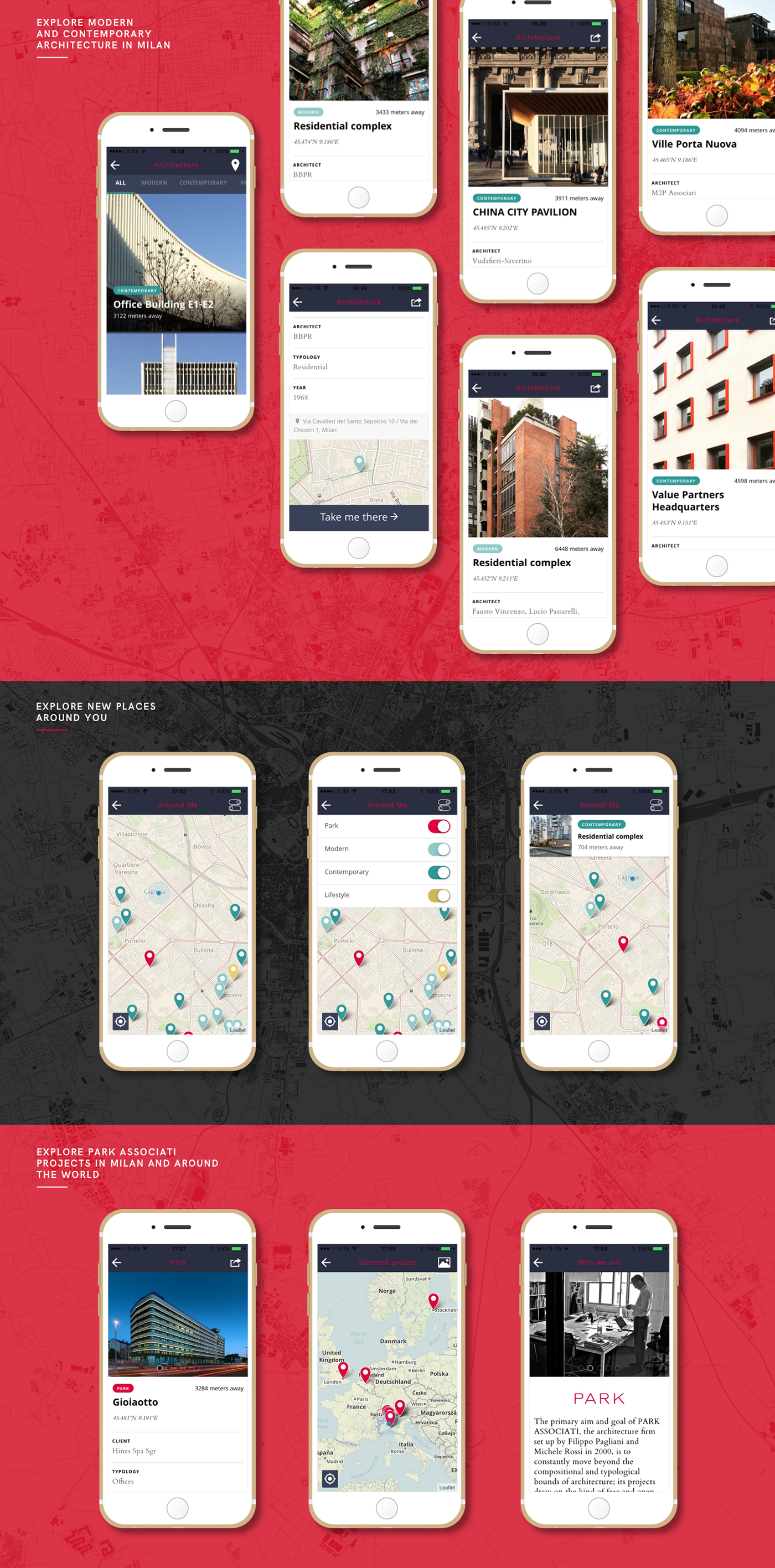 app ios android Ionic PARK Associati mobile architecture milan travel guide