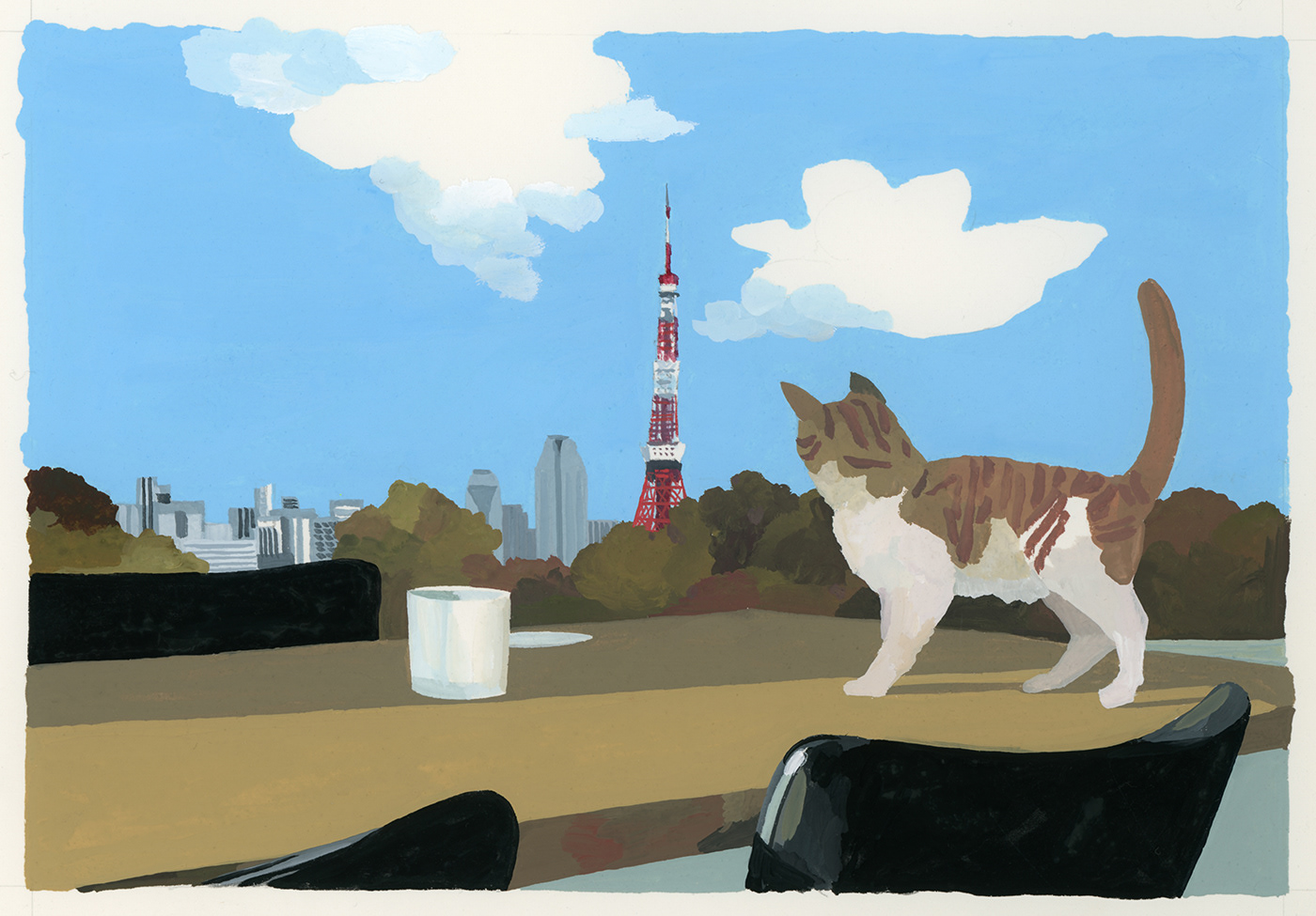 Landscape hiroyukiizutsu tokyo japan Illustrator