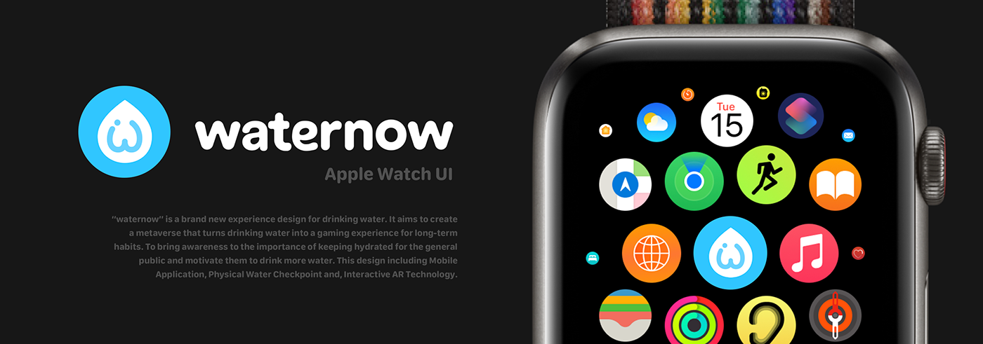 applewatch watchOS apple app uiux ui design user experience Interface water waternow