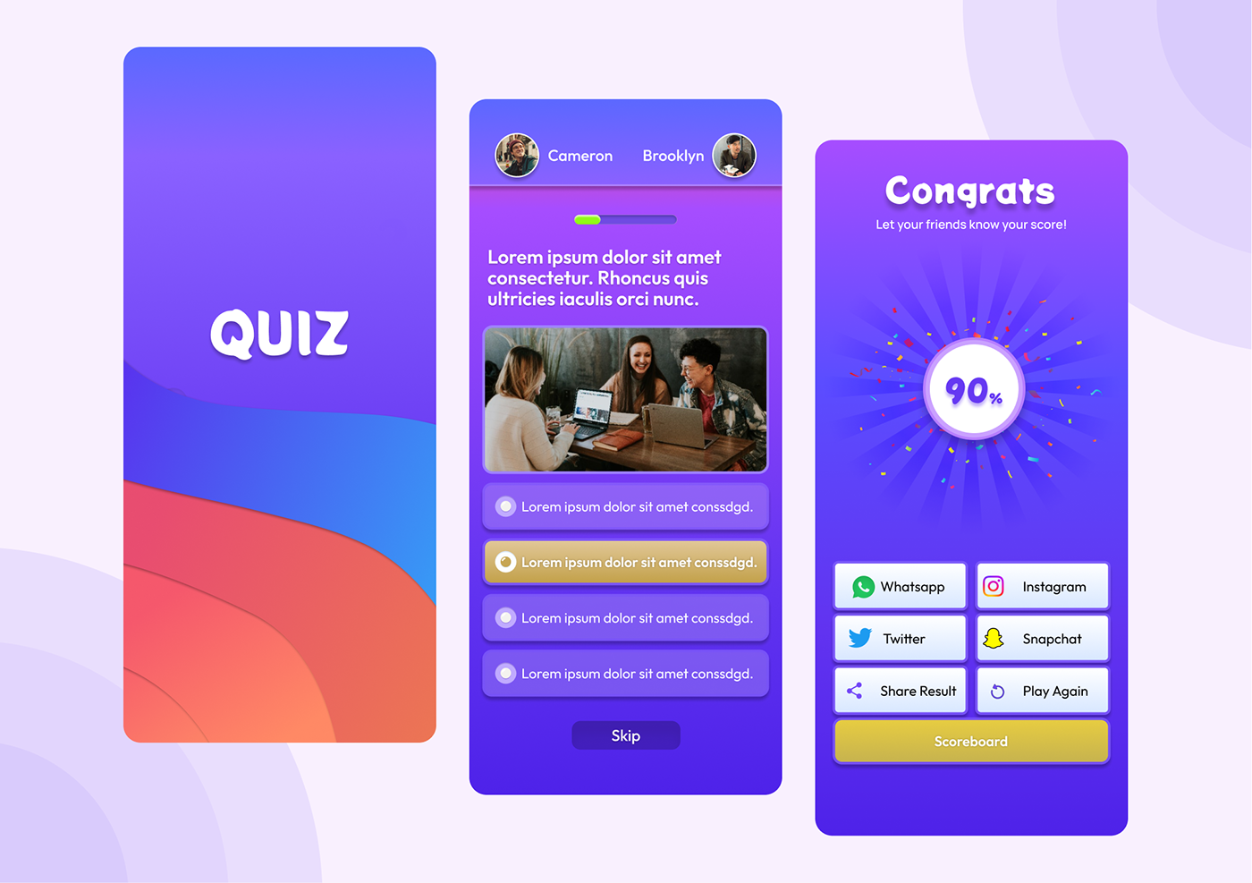 quiz app quizz trivia game test friendship tests Fun
