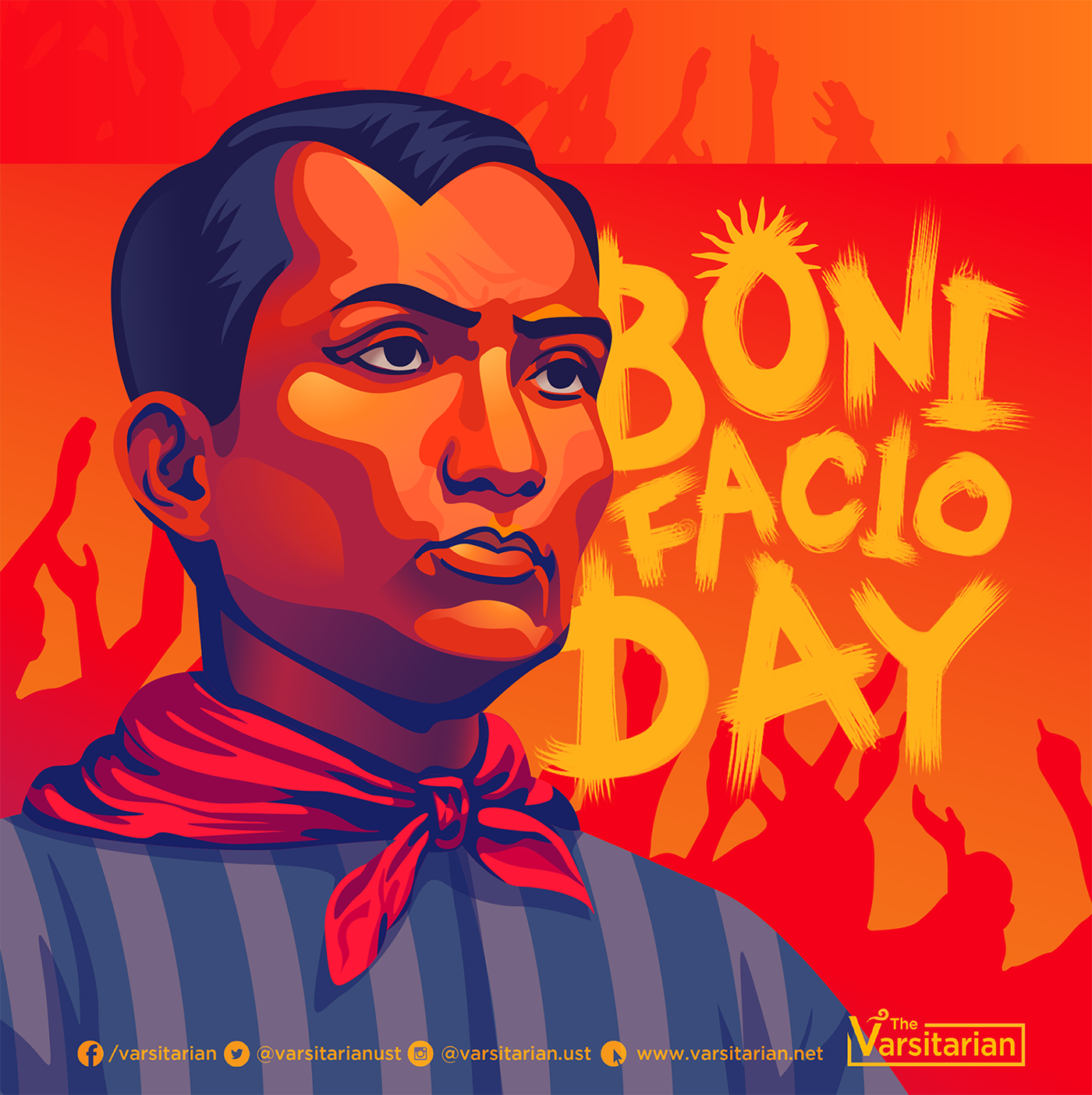 Holiday the varsitarian Bonifacio Day jose rizal Mama MAry vector ILLUSTRATION  University of Santo philippines