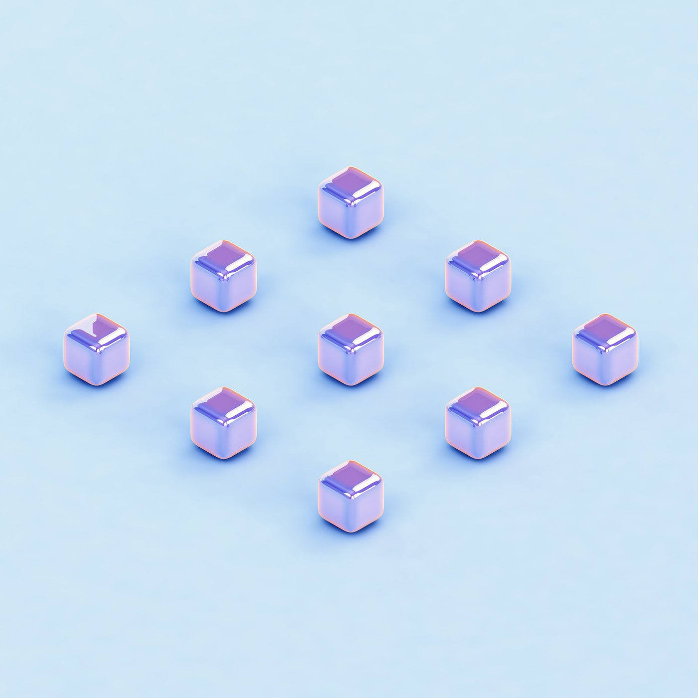 3D art brand c4d cube holographic iridescent minimal unicorn freebie