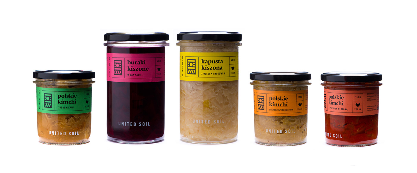fermented Food  Packaging kimchi sauerkraut logo Ecological Pickles branding 