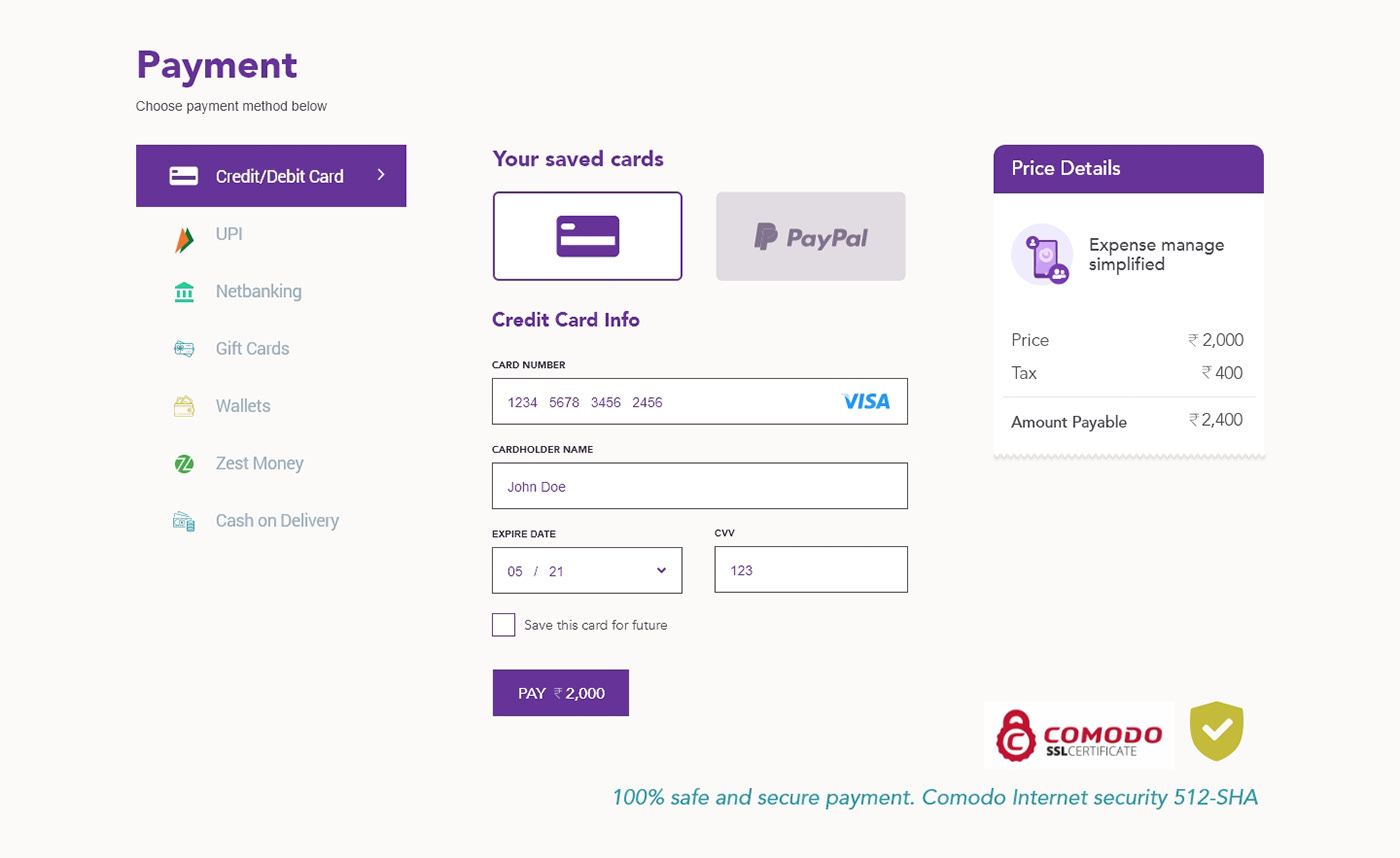 Web Design  UX design checkout page design payment website design