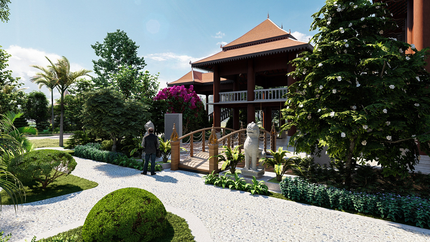 3D architecture Cambodia CGI exterior Khmer phnom penh Render visualization