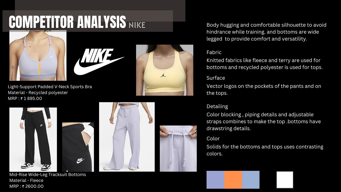 Fashion  design process brand identity portfolio SS24 NIFT reebok Sportswear forecaststudy sportsweardesign