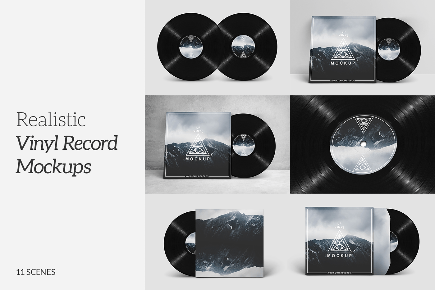 Album Audio design LP Mockup music product record Retro vinyl