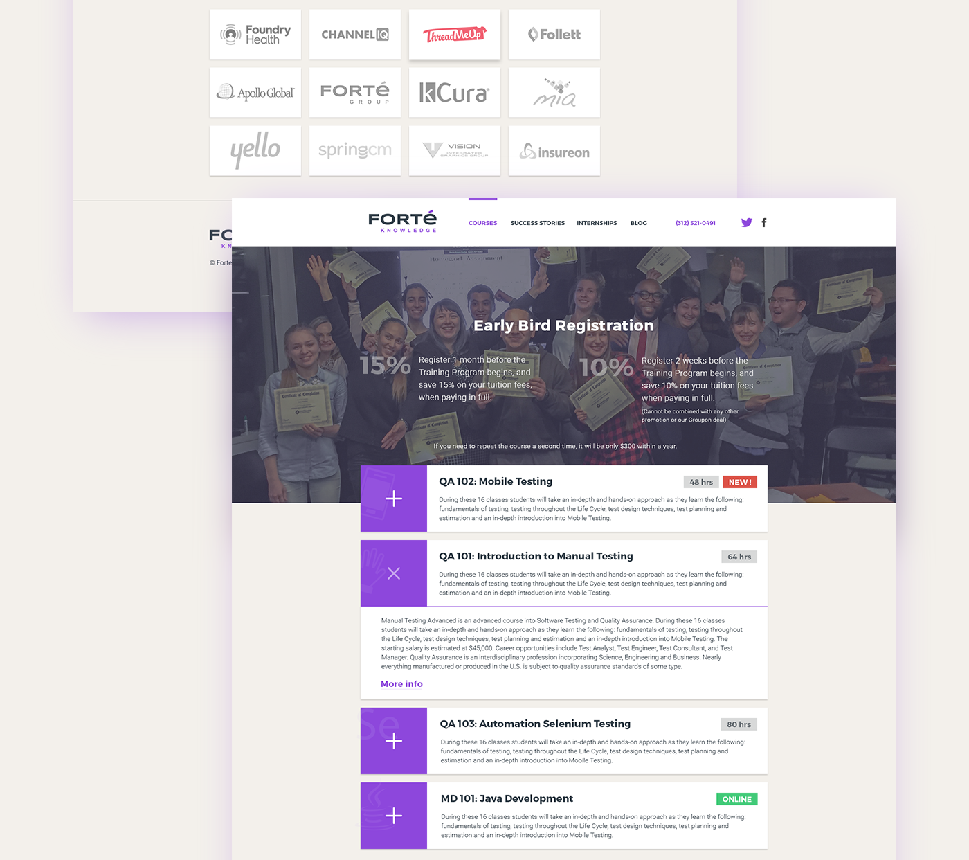 web-design photoshop Website violet courses