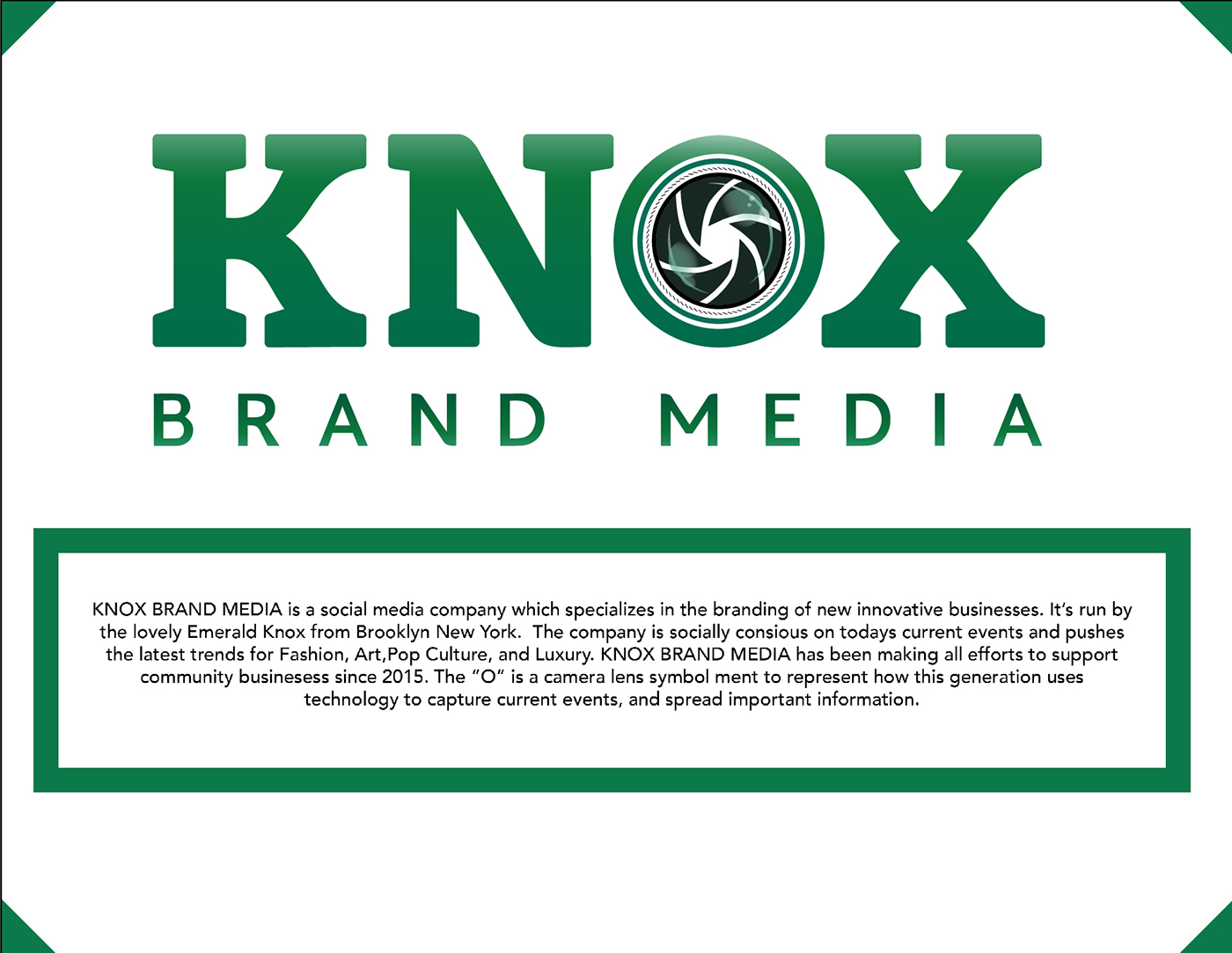 logo kyle machado green camera media branding  Brooklyn New York luxury Fashion 