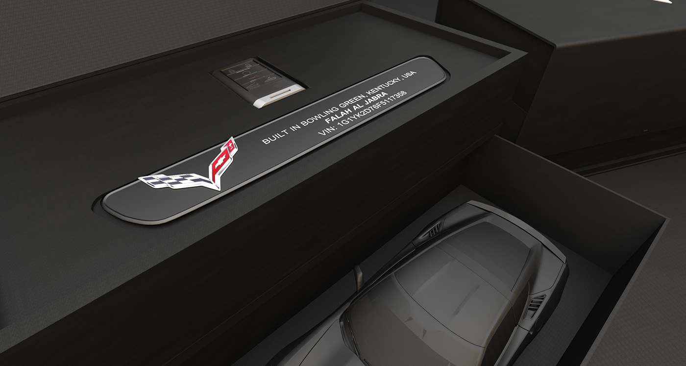 kit box design animation  car Corvette chevrolet product launch 3D